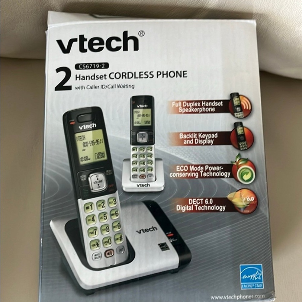 Rare Cordless Phone by v-tech CS6719-2 new, never used but open box